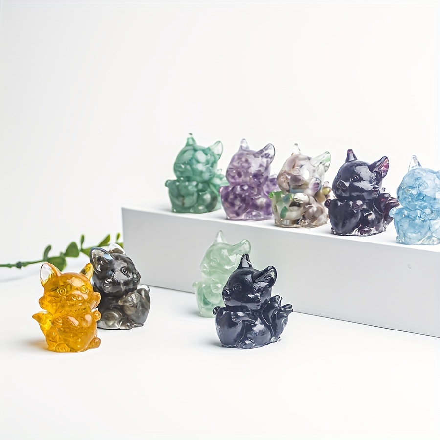 Crystal Resin Fox Decoration Home Decor Interior Accessories